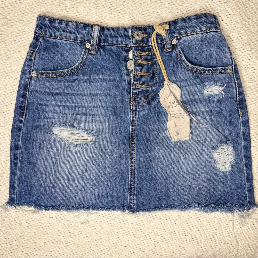 Denim Vanilla star Mini Skirt